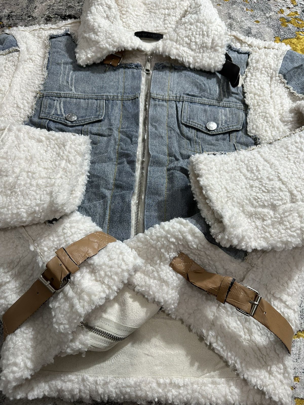 20471120 RARE SCOT CLUB BONDAGE SHERPA DENIM JACKET VERY NICE DESIGN Size US XL / EU 56 / 4 - 8 Thumbnail