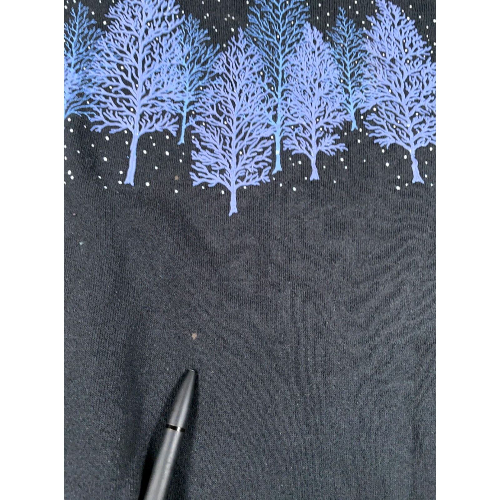 Vintage VINTAGE Women's Mock Neck Sweatshirt Adult Large Black Blue Tree Print 90s Hipster Size L / US 10 / IT 46 - 6 Thumbnail