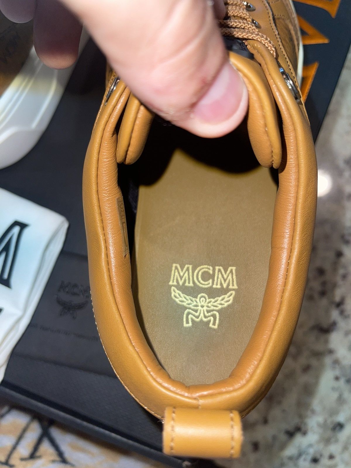 MCM MCM Skyward Platform Sneakers (Cognac) Size US 7 / IT 37 - 6 Thumbnail