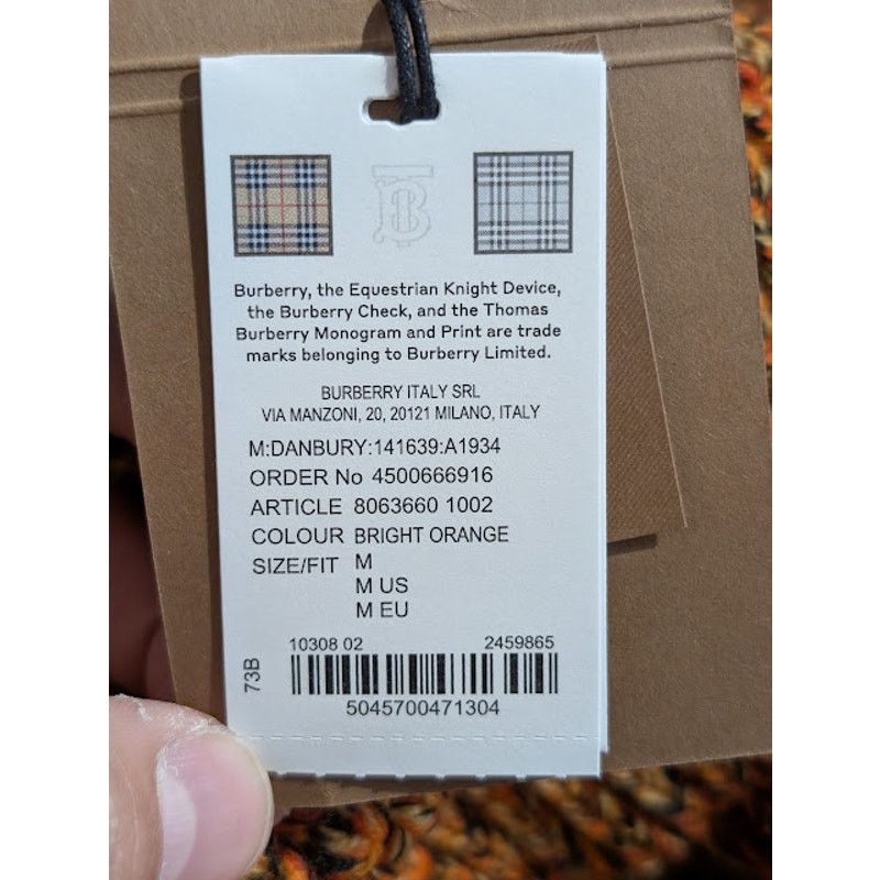 Burberry o1rshd1 Embroidered Logo Sweater in Bright Orange Size US M / EU 48-50 / 2 - 17 Thumbnail