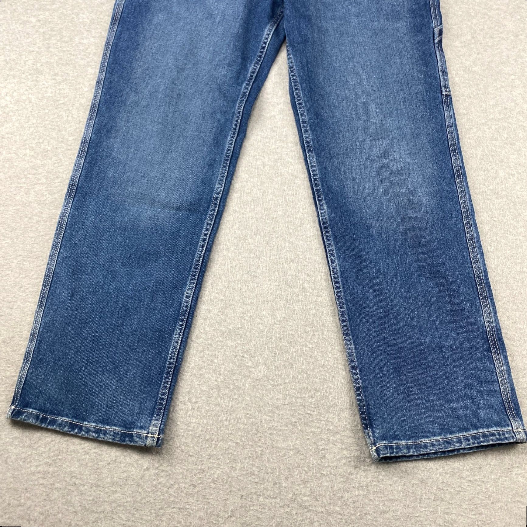 Essentials Amazon Jeans Mens 33X30 Blue Straight Leg Pockets Slim Stretch 5-Pocket Denim Regular Belt Loops 5 Size US 33 - 4 Thumbnail