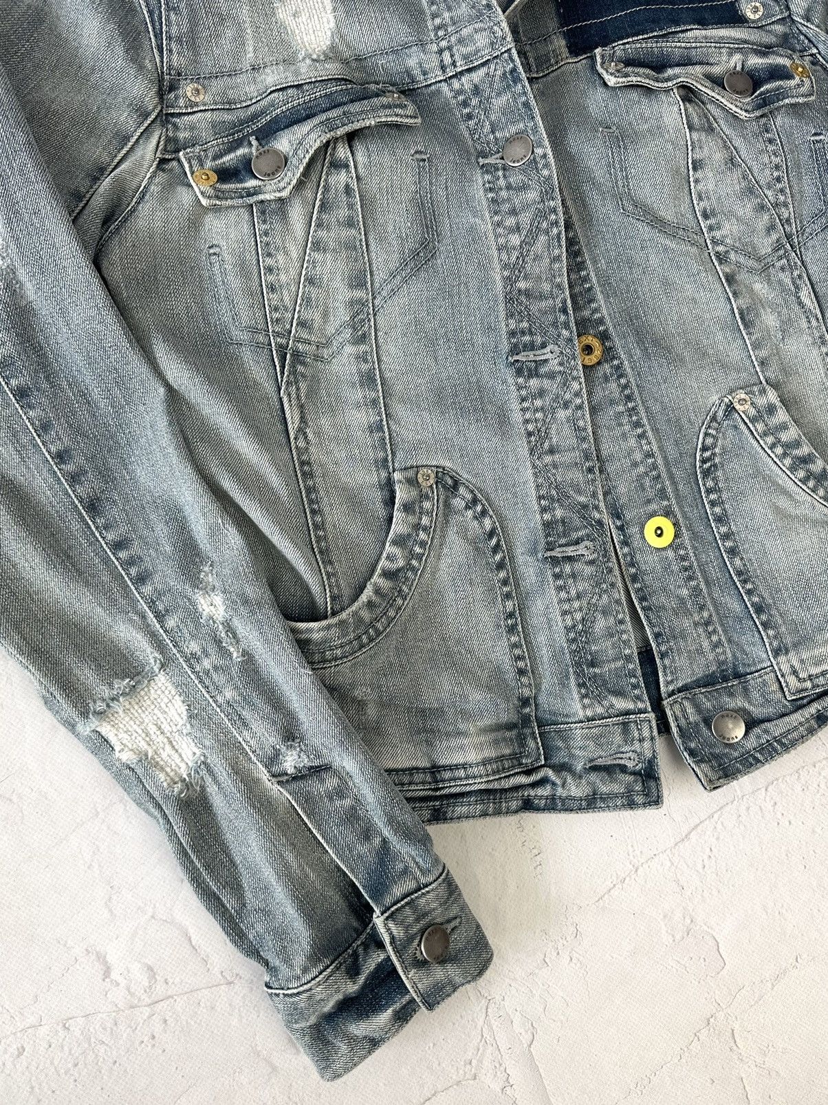 Japanese Brand Vintage Distressed Denim Jacket Size S / US 4 / IT 40 - 5 Thumbnail