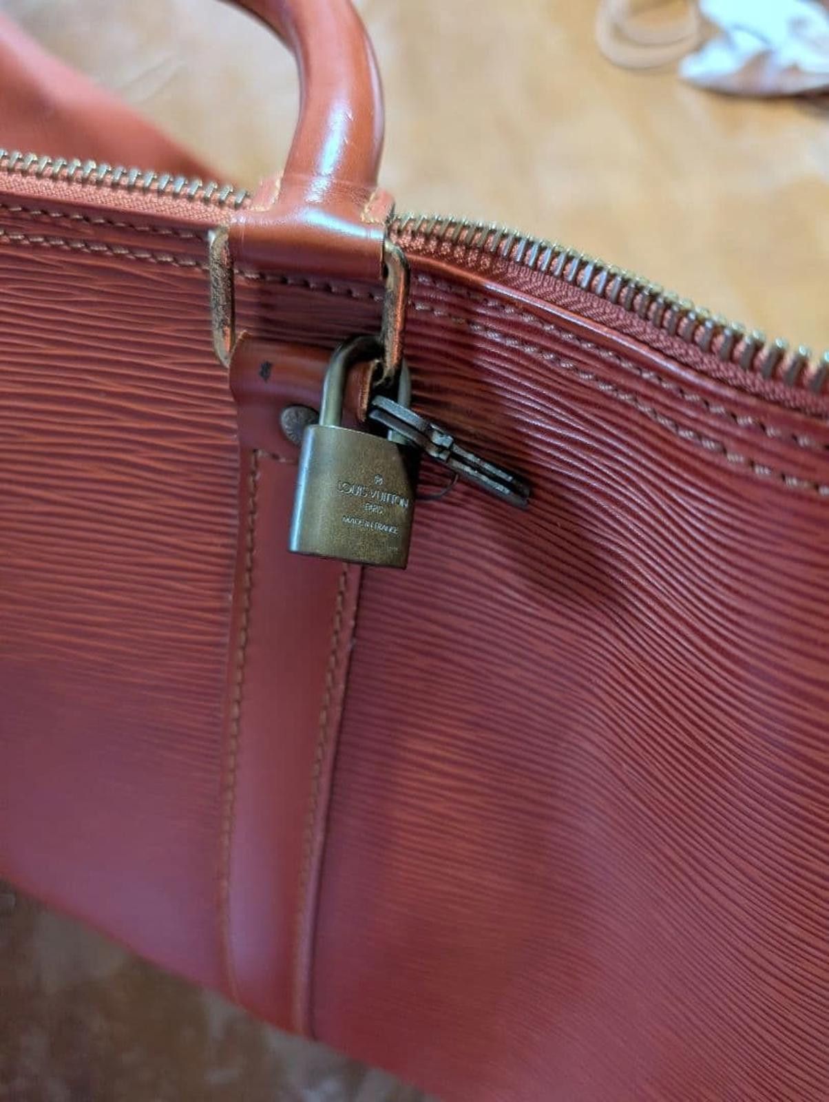 Louis Vuitton Louis Vuitton - Orange Epi Leather Keepall 45 Travel Bag Size ONE SIZE - 5 Thumbnail