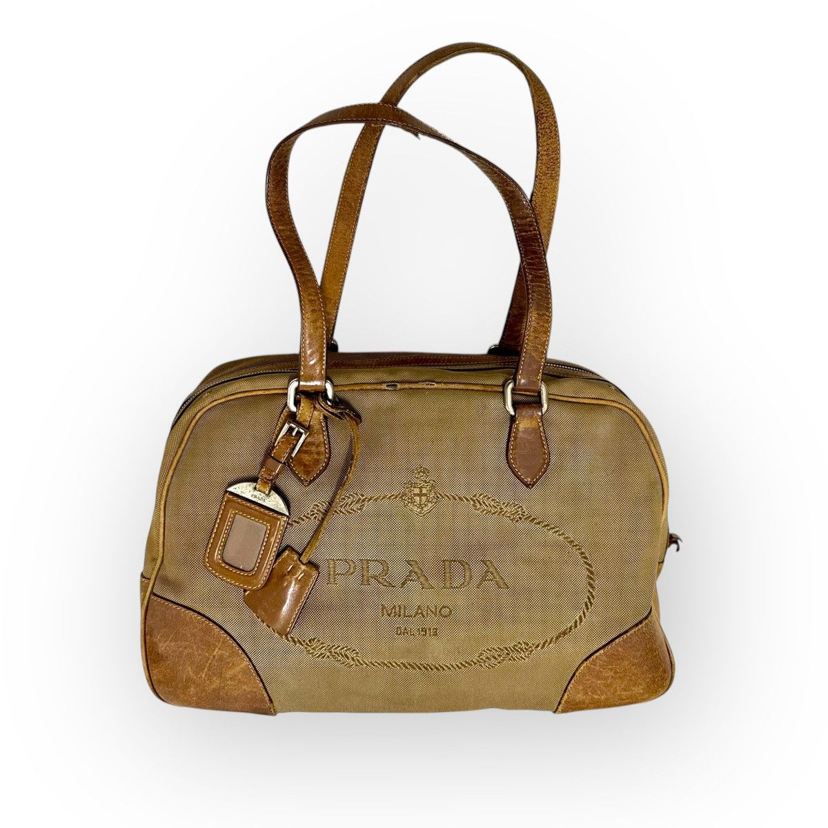 Vintage Prada Canapa Jacquard Shoulder Bag