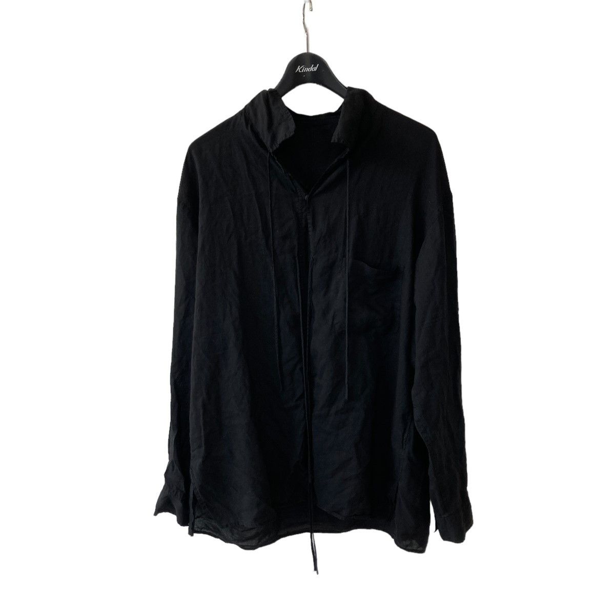 Image of Yohji Yamamoto Pour Homme Tencel Blouse in Black, Men's (Size Small)