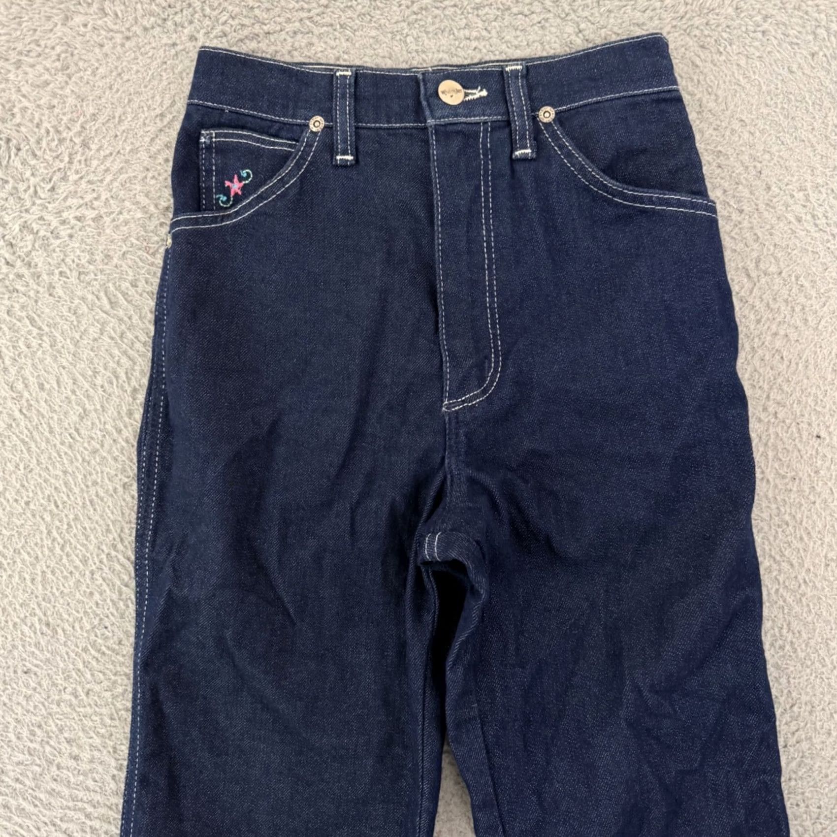 Wrangler VINTAGE Wrangler Jeans Womens 5 Juniors Blue High Rise No Fault Denim 70s USA Size 27" / US 4 / IT 40 - 4 Thumbnail