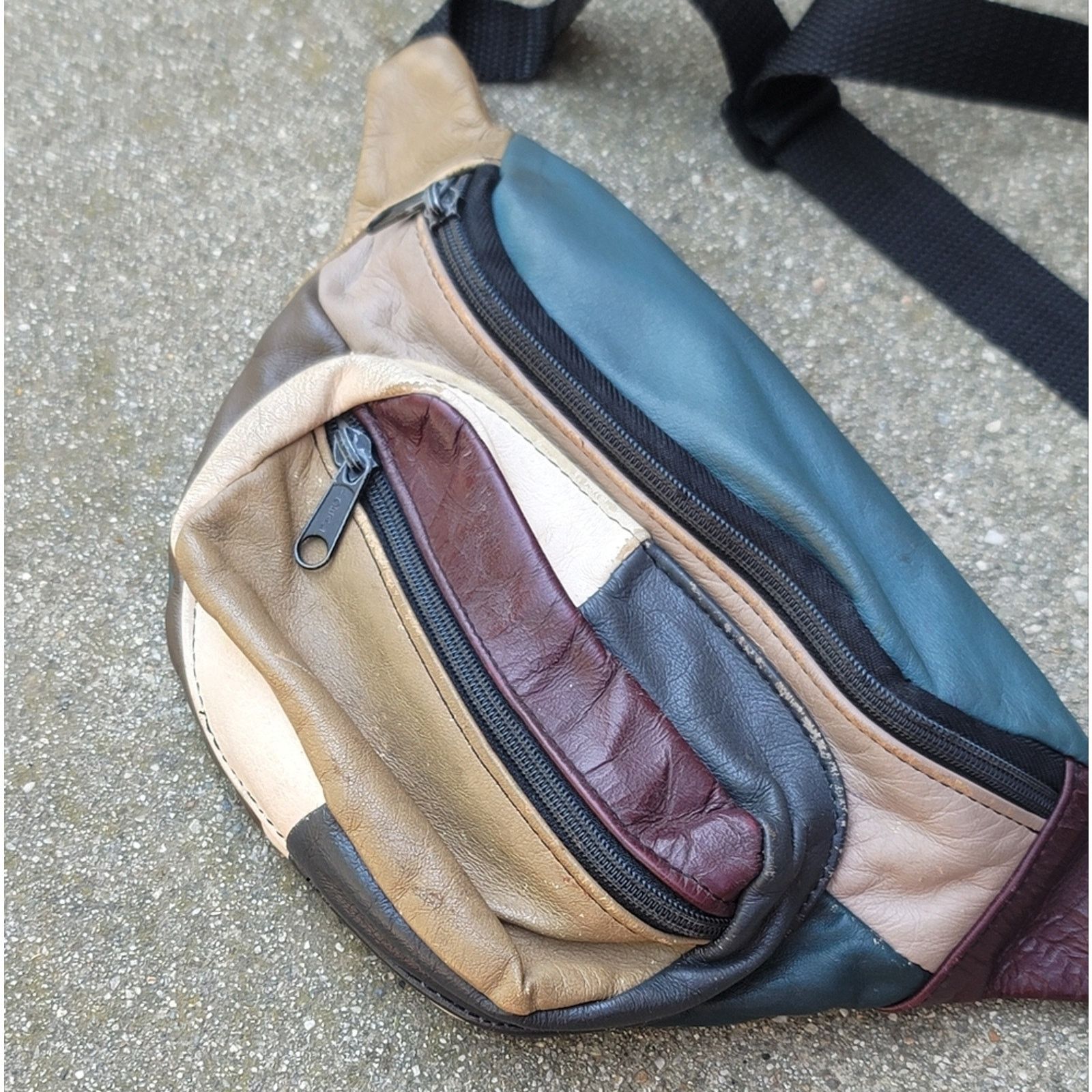 Handmade Vtg Leather Patchwork Fanny Pack Bag Size ONE SIZE - 2 Thumbnail