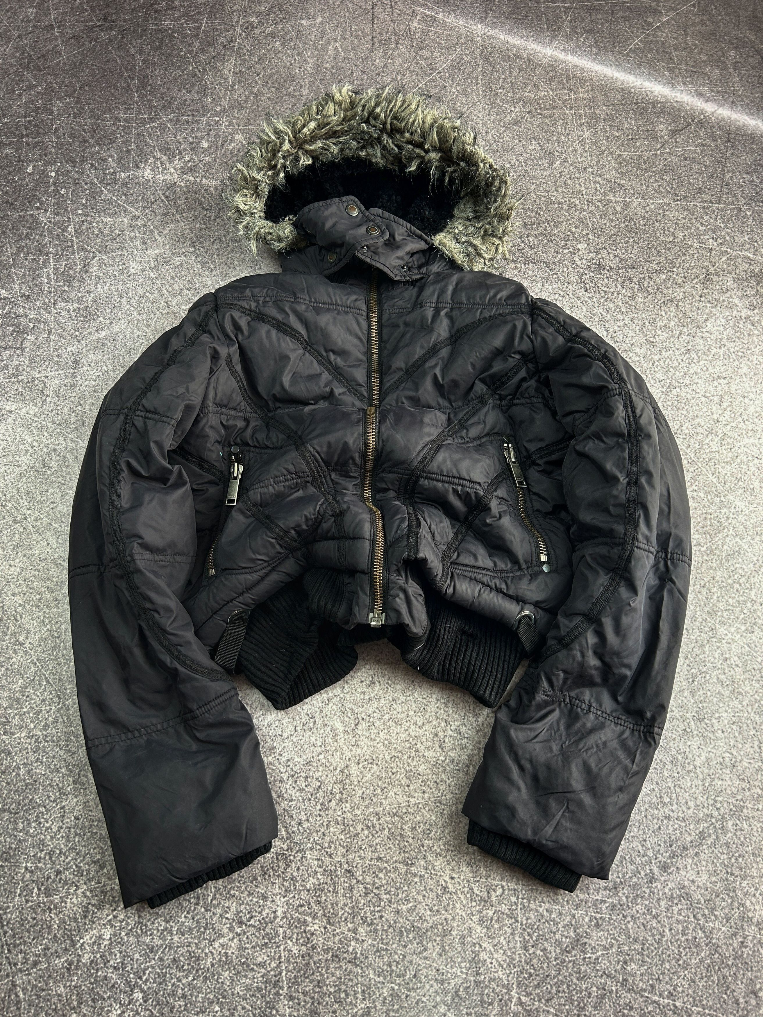 Vintage VTG Junya Watanabe Rick Owens Style Cargo Fur Jacket 90s Size US S / EU 44-46 / 1 - 1 Thumbnail