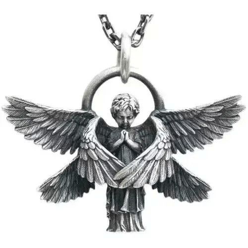 Vintage Prayer Angel Pendant Necklace Size ONE SIZE - 1 Thumbnail