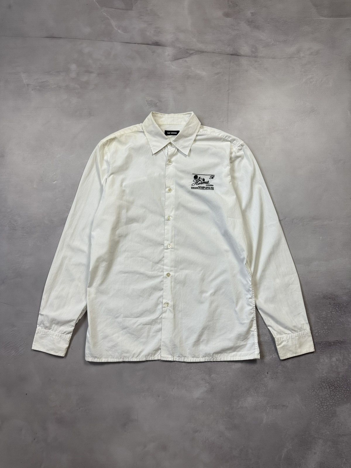 Raf Simons Fw19 Raf Simons Heroes/Losers Button-Up(White/M) Size US M / EU 48-50 / 2 - 1 Thumbnail