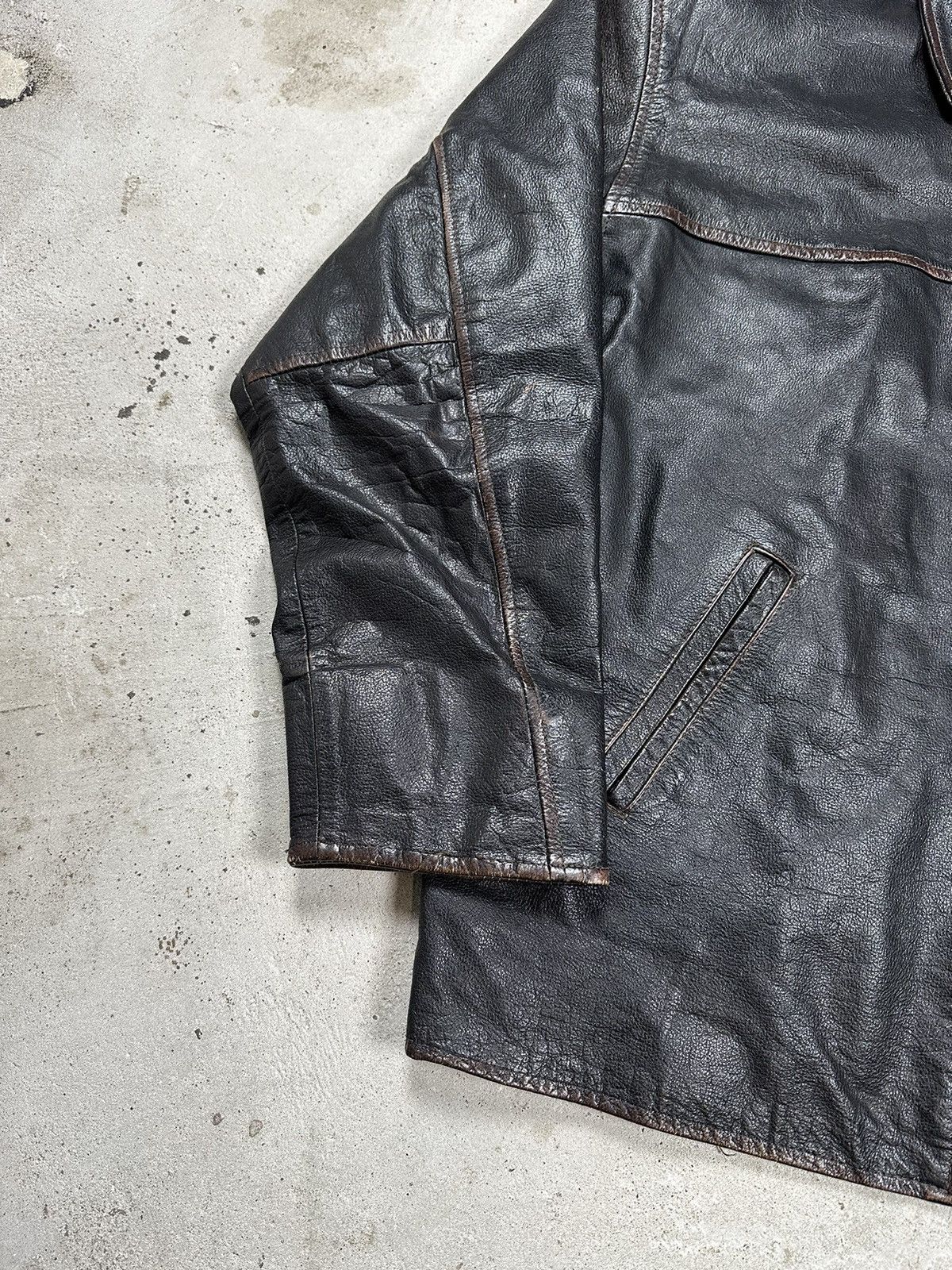 Genuine Leather × Vintage ‼️ Vintage 90s Black Leather Jacket Moto Biker Size US XL / EU 56 / 4 - 3 Thumbnail