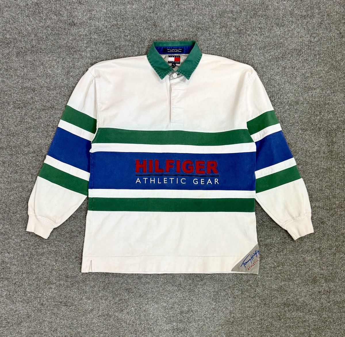 Tommy Hilfiger Vintage Tommy Hilfiger Rugby Shirt Spell Out 90s Size US M / EU 48-50 / 2 - 1 Thumbnail
