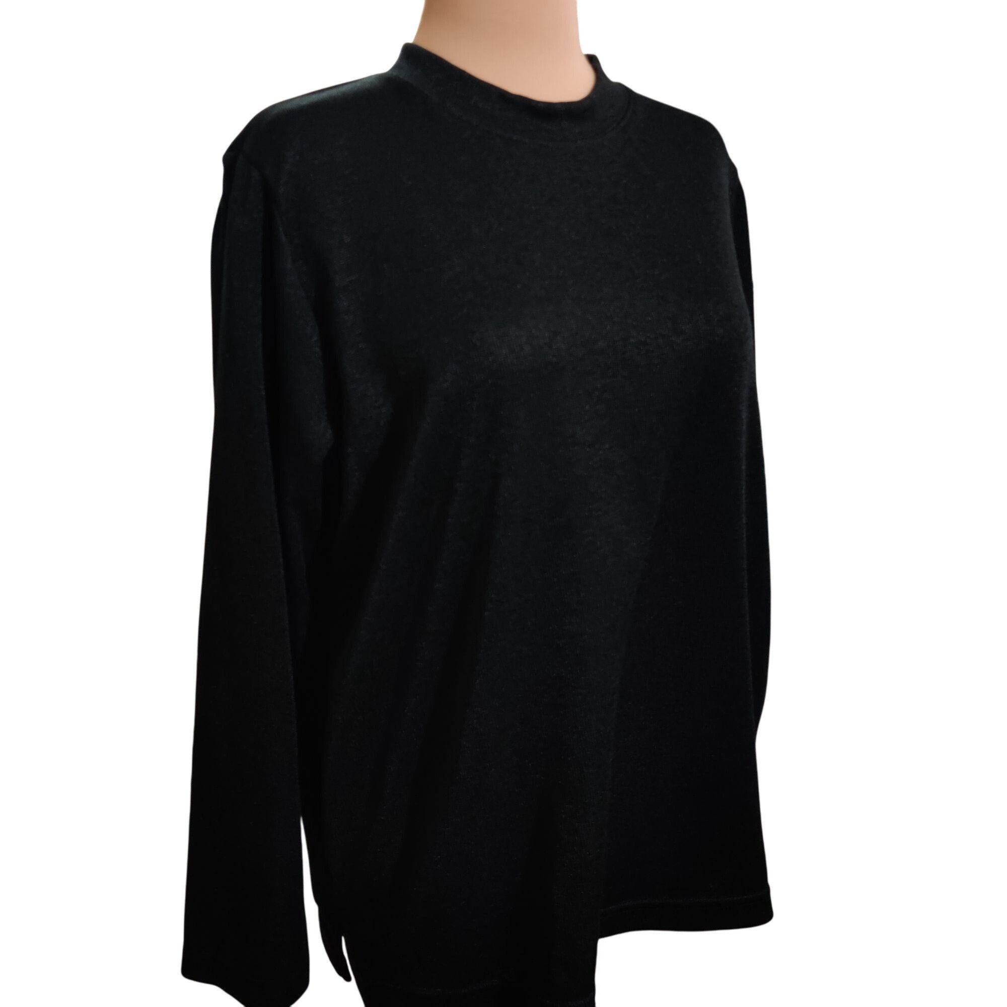 Other BonWorth L Black Long Sleeve Top High Neck Lightweight Cotto Size L / US 10 / IT 46 - 2 Thumbnail
