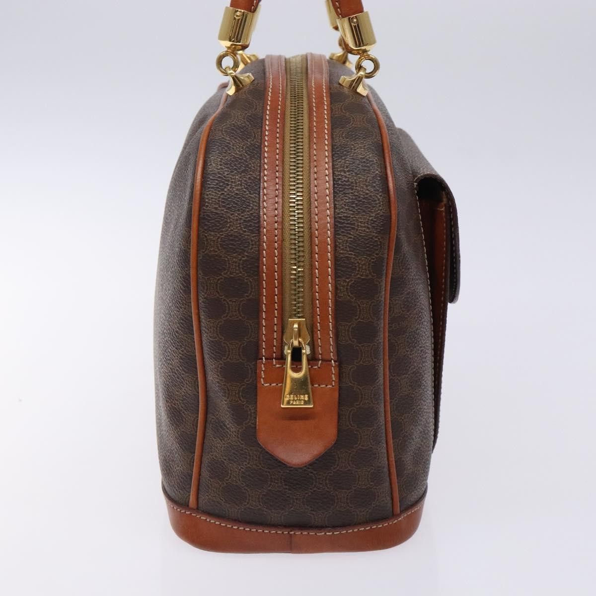 Celine CELINE Macadam Canvas Hand Bag Pvc Leather Brown Gold Size ONE SIZE - 4 Thumbnail