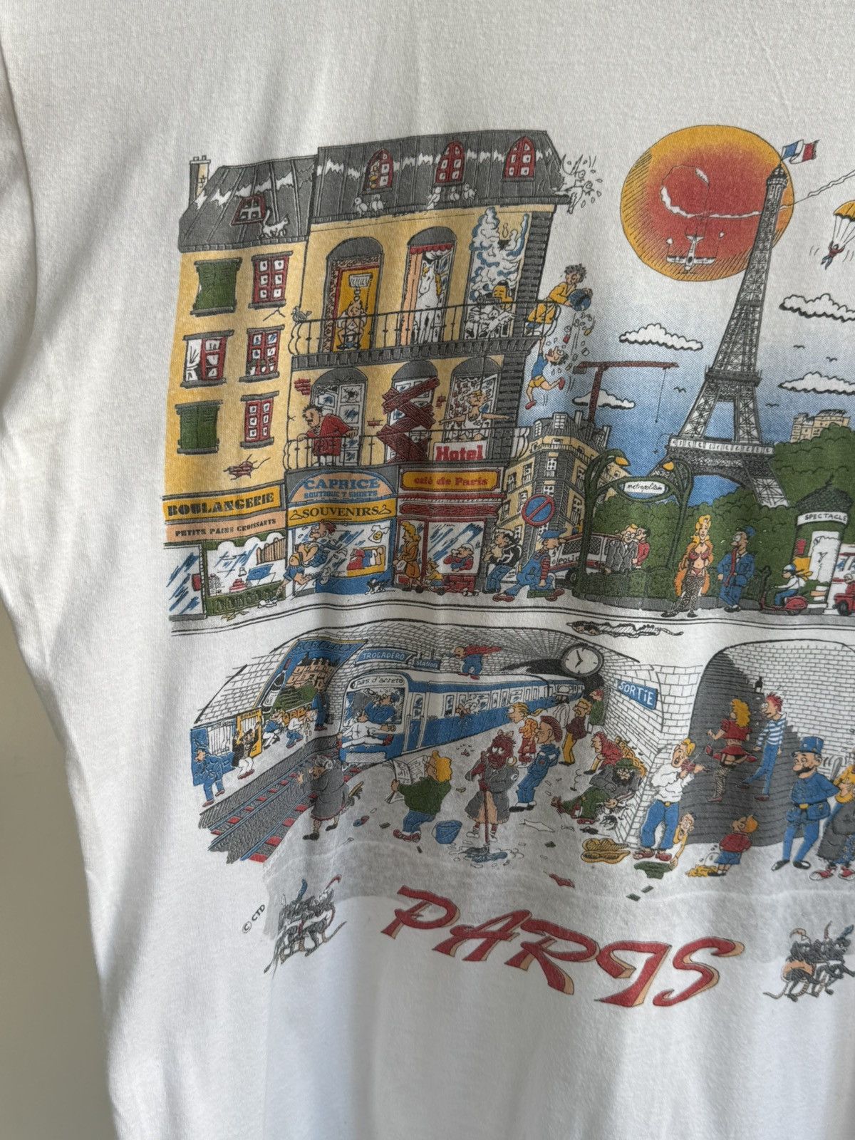 Vintage Vintage Paris Comics T-shirt Size US XL / EU 56 / 4 - 2 Thumbnail
