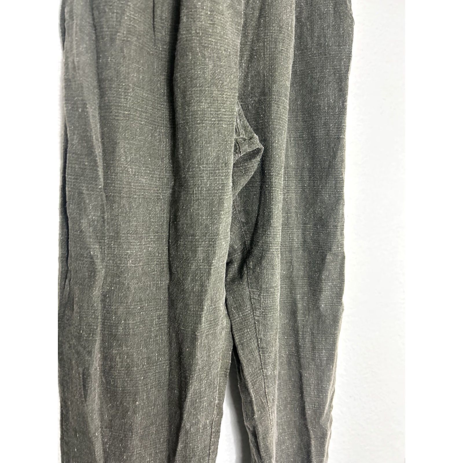 PrettyLittleThing PRETTYLITTLETHING Womens Pants Olive Linen Blend Zip Back 2 Green 24x26 Bloomer Size 26" / US 2 / IT 38 - 3 Thumbnail