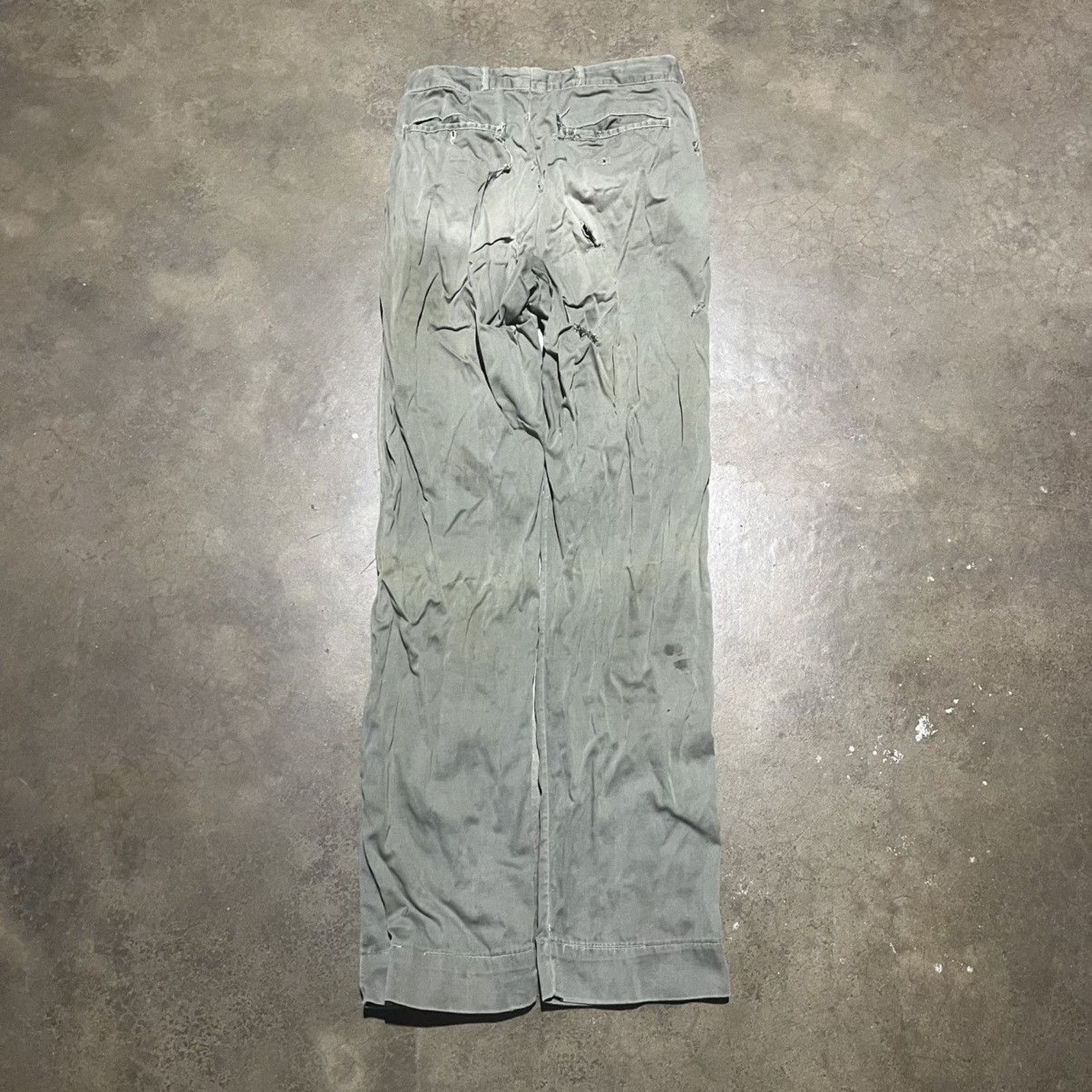 Vintage Vintage 50s Green Straight Leg Cotton Workwear Chinos 26x31 Size 26" / US 2 / IT 38 - 7 Thumbnail