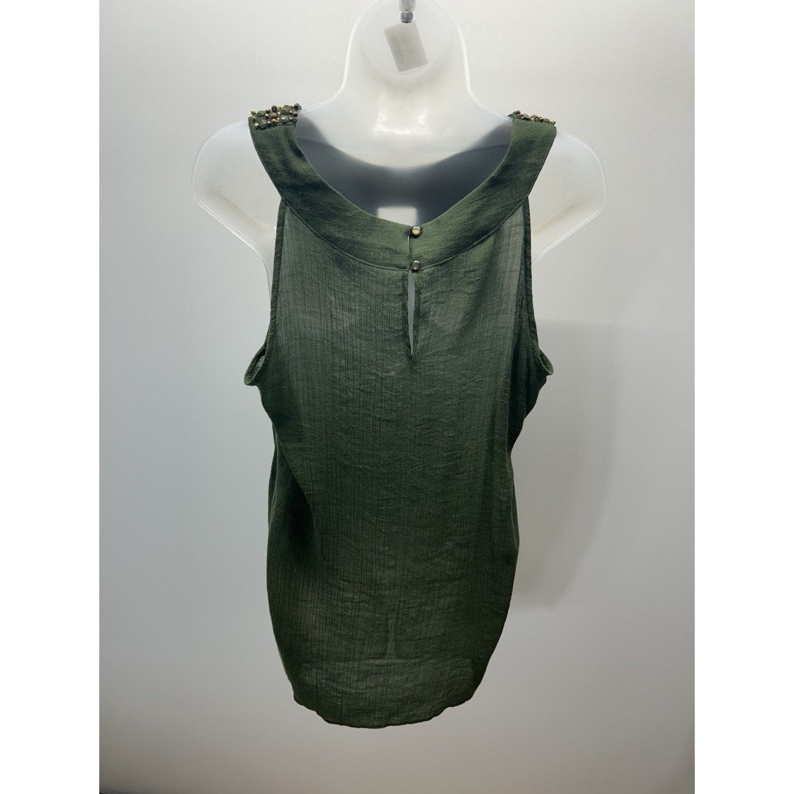 Other AB Studio Beaded Embellished Gauze M Asymmetrical Hem Green Size L / US 10 / IT 46 - 5 Thumbnail