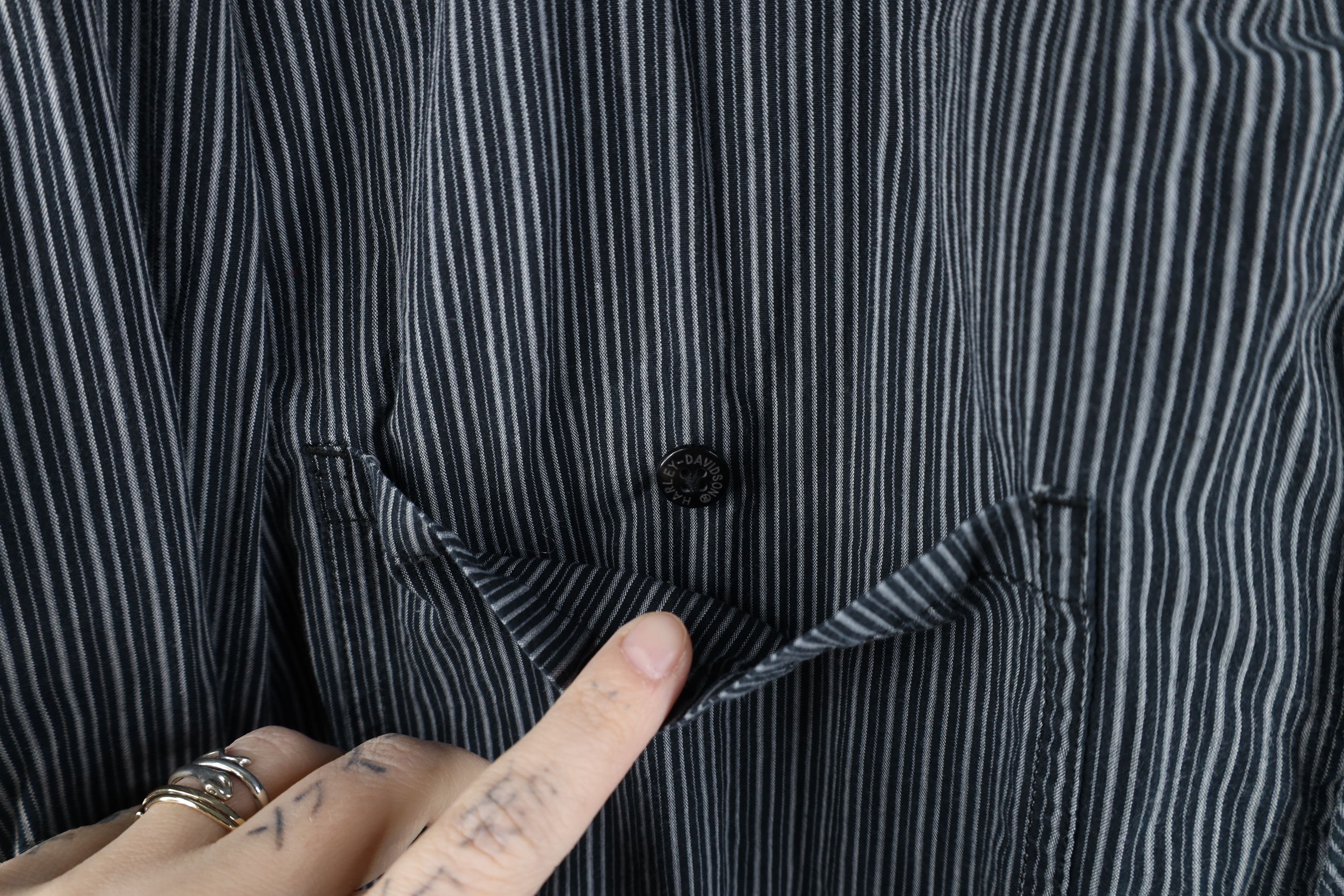 Harley Davidson Vintage Harley Davidson Striped Collared Button Down Shirt Size US XXL / EU 58 / 5 - 5 Thumbnail