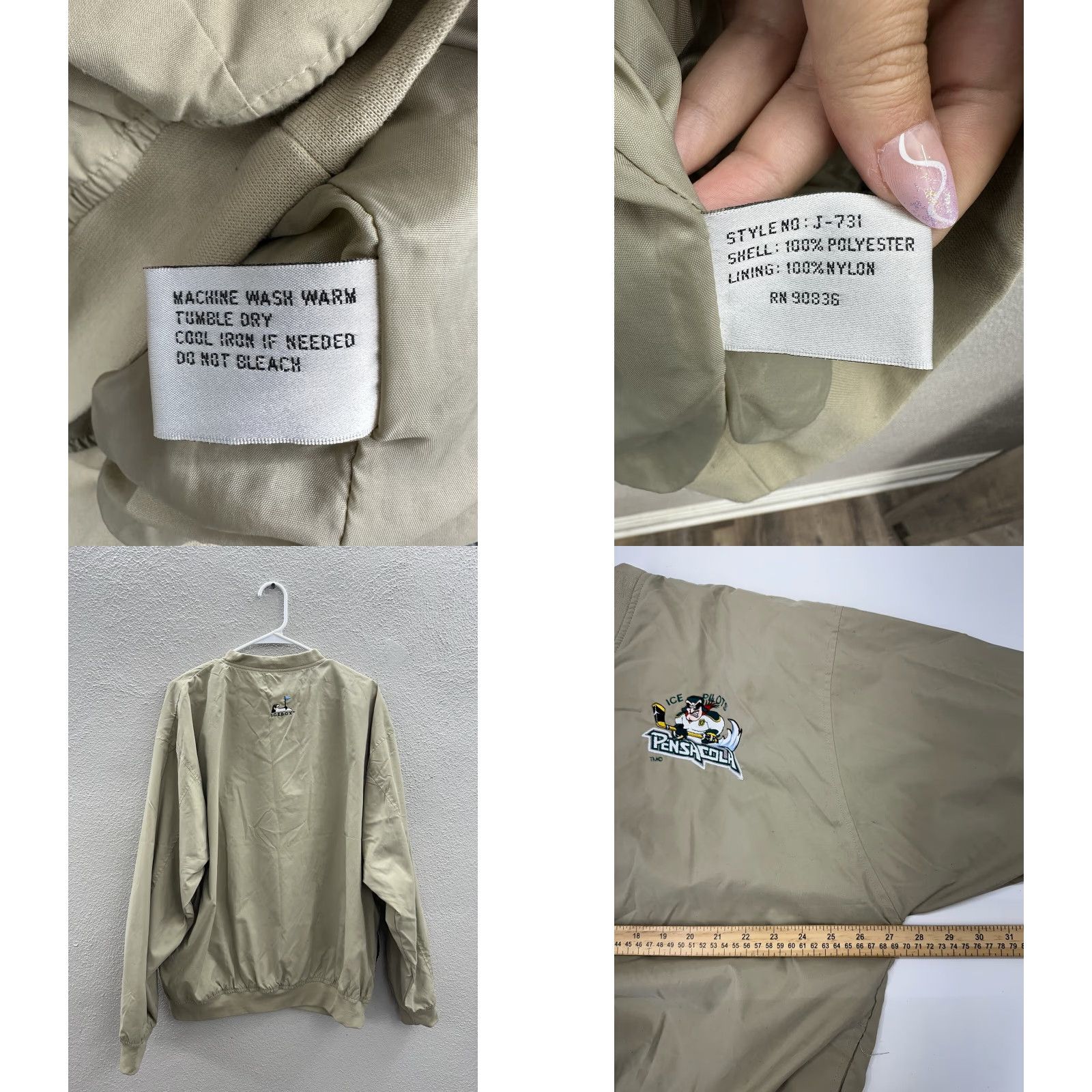 Port Authority Port Authority Windbreaker Mens Size Large Tan VTG Pullover Jacket Casual Outdoor Pockets Embroidered Fall Spring Summer Winter Mens Size US L / EU 52-54 / 3 - 8 Thumbnail