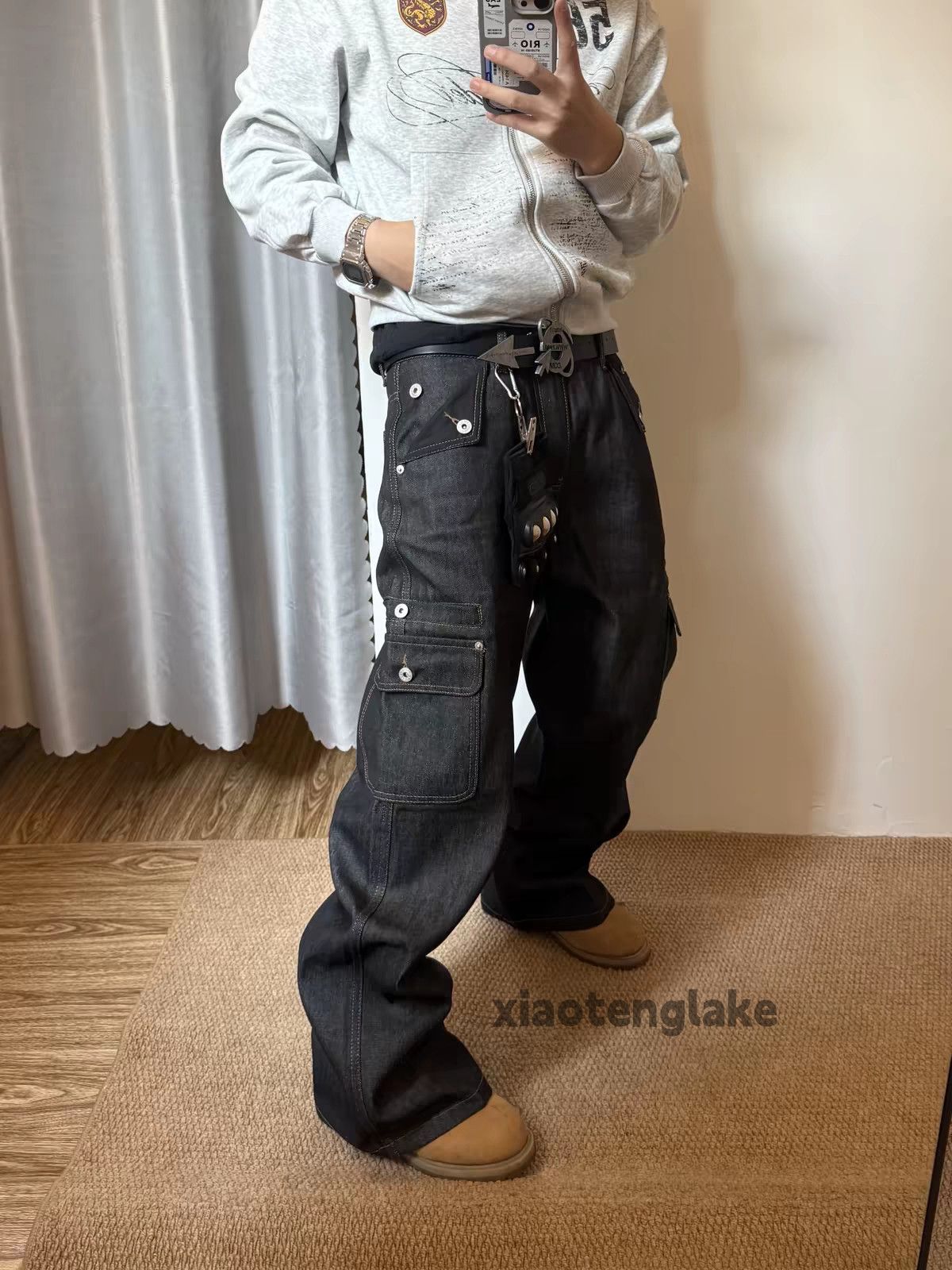 KEIさん専用 Japanese Brand zx vintage double knee wide Leg flared hiphop jeans