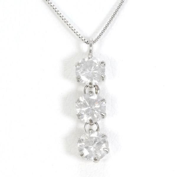 Other Other PT900 Platinum PT850 Diamond Necklace 42cm Metal Necklace in Great Condition Size ONE SIZE - 1 Thumbnail