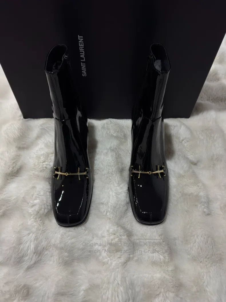 Saint Laurent Paris Saint Laurent Paris Black and Gold Men's Boots Size US 9 / EU 42 - 7 Thumbnail