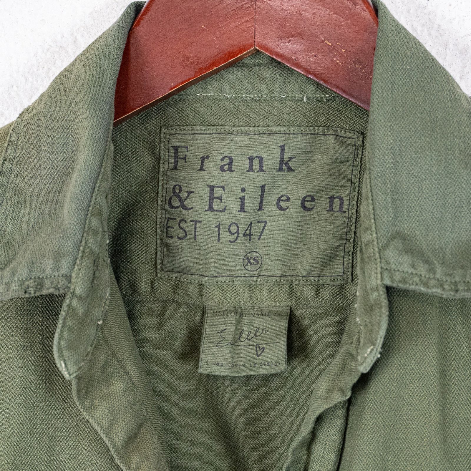 Frank & Eileen Frank & Eileen Distressed EILEEN Shirt Green Italian Cotton Size XS / US 0-2 / IT 36-38 - 3 Thumbnail