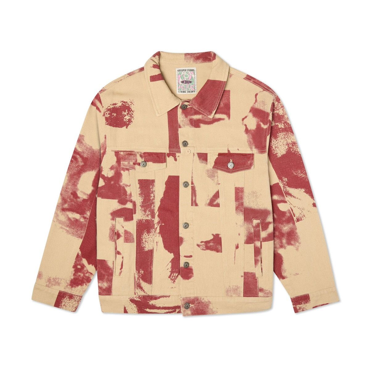 KidSuper KidSuper Collage Faces Denim Jacket [Cream] Size L / US 10 / IT 46 - 1 Thumbnail