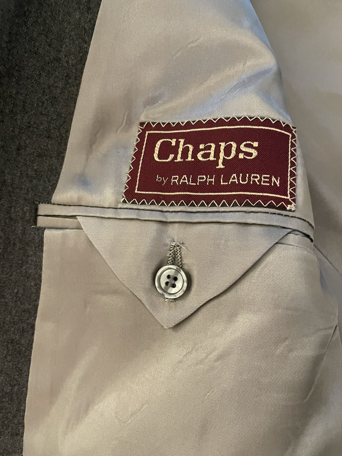 Chaps Ralph Lauren × Vintage Double Breasted Wool Flannel Pleated Suit Size 42L - 12 Thumbnail