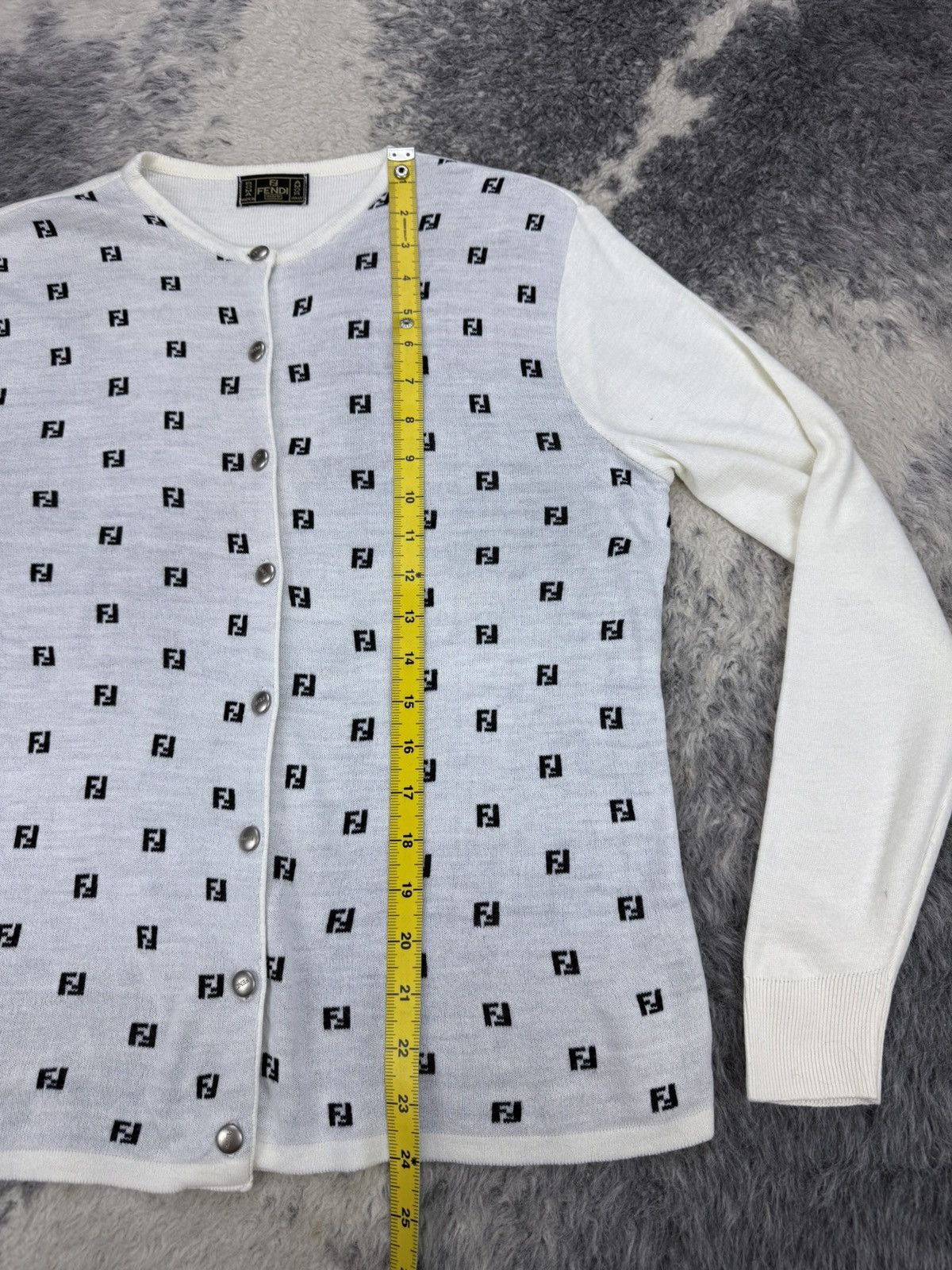 Fendi Vintage FENDI "mare" Monogram Zucca FF Women Cardigan Size M / US 6-8 / IT 42-44 - 14 Thumbnail