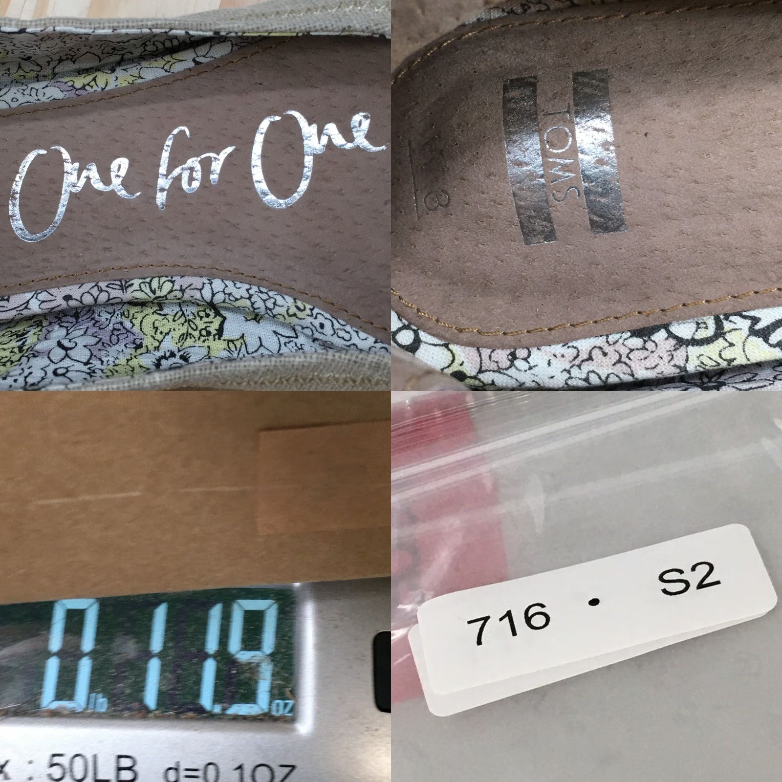 Toms TOMS Women Ballet Flats Casual Beige Fabric Slip On Low Top 8 XS? Size M / US 6-8 / IT 42-44 - 9 Thumbnail
