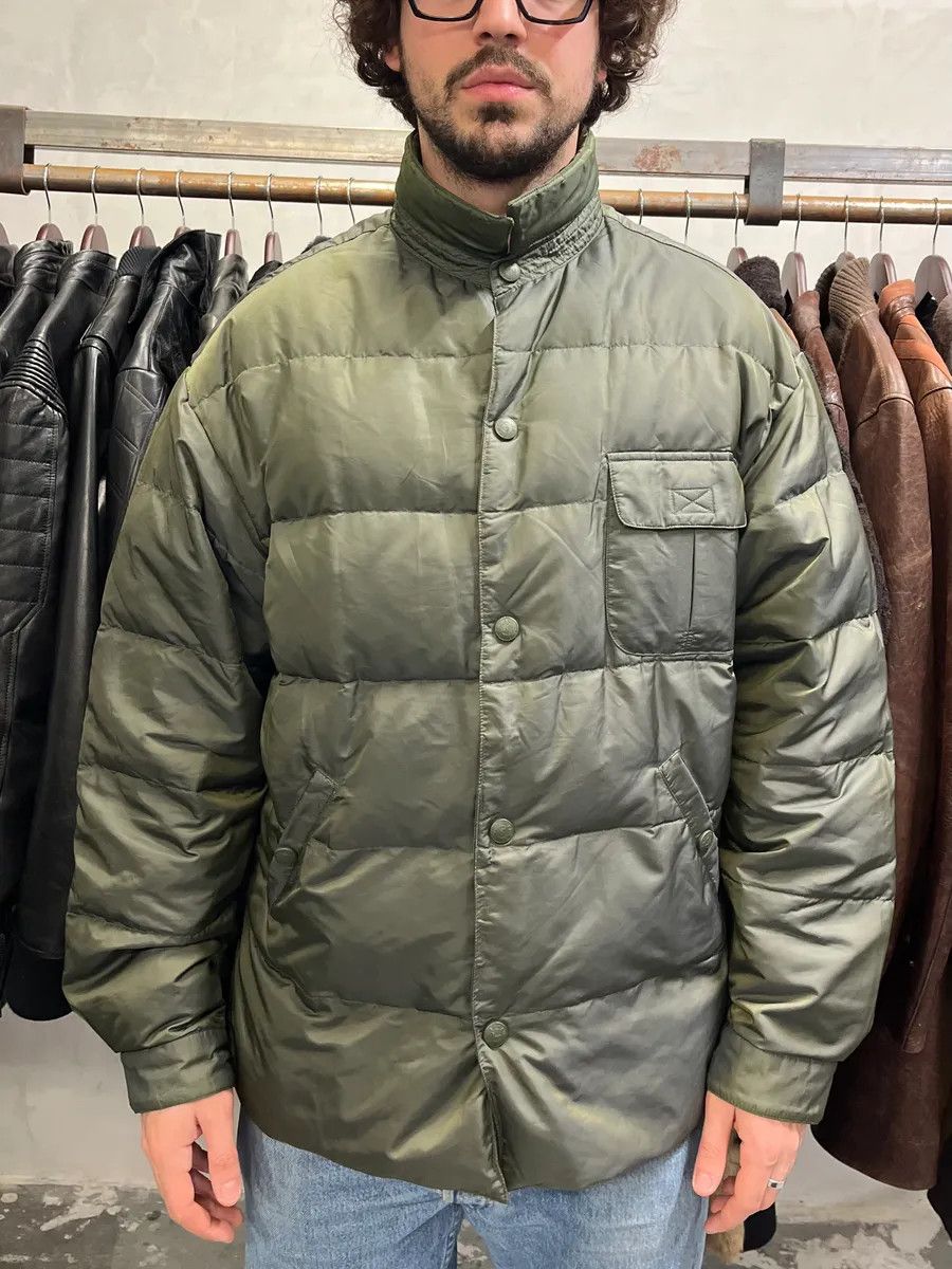 Armani 1990s Armani Olive Buttoned Puffer Jacket Size US L / EU 52-54 / 3 - 2 Thumbnail