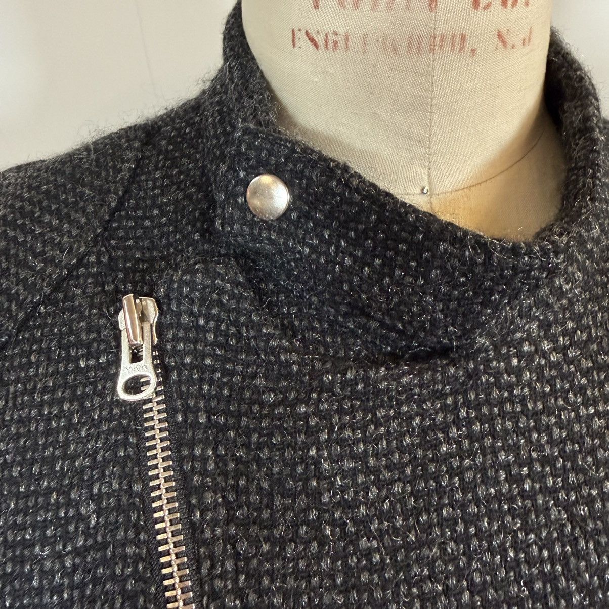 Japanese Brand Hiro Sawatari Black Lurex Boucle Moto Jacket Size US L / EU 52-54 / 3 - 4 Thumbnail