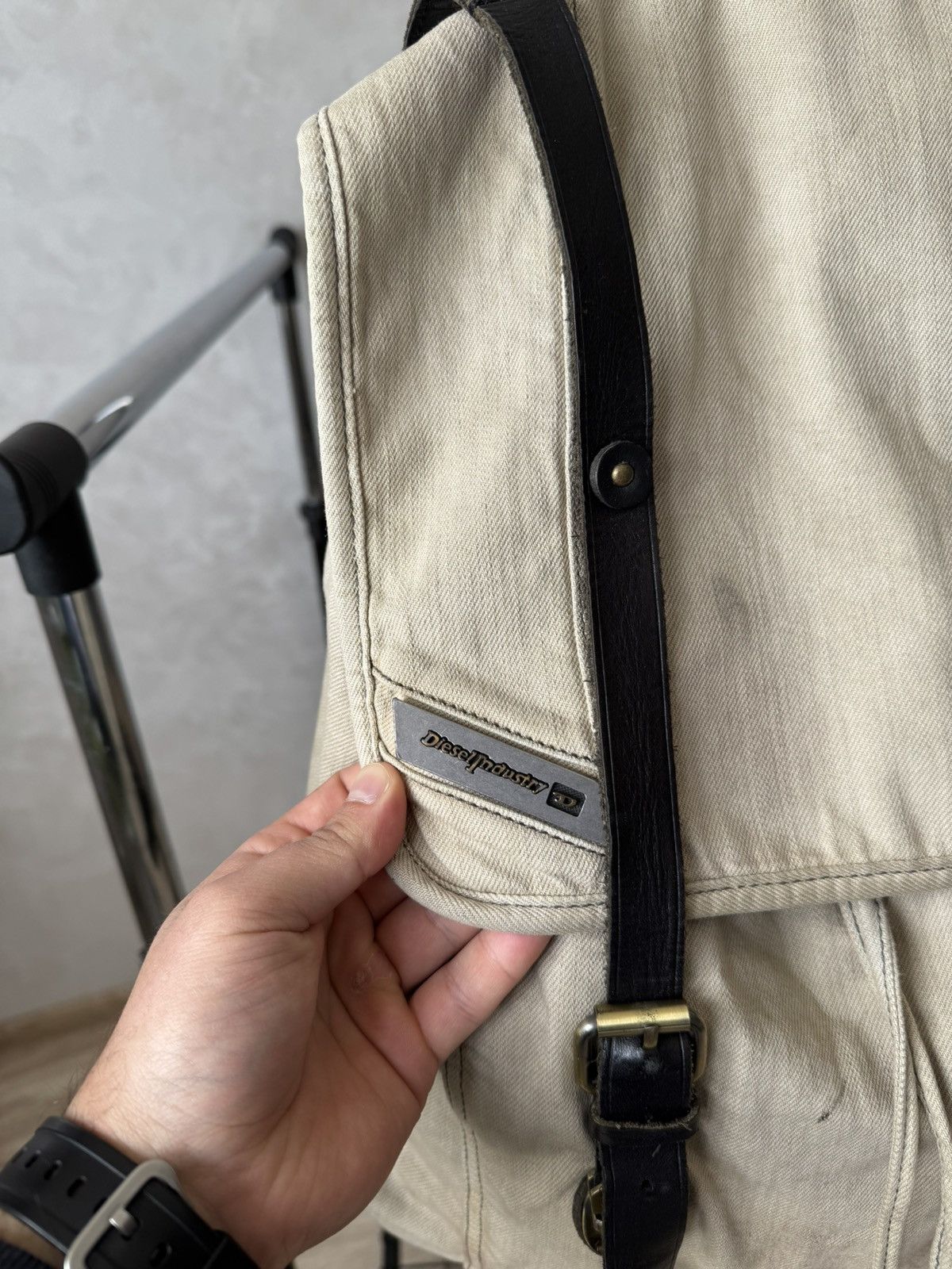 Diesel Vintage Y2K Diesel Japanese Style Beige Leather Backpack Bag Size ONE SIZE - 2 Thumbnail