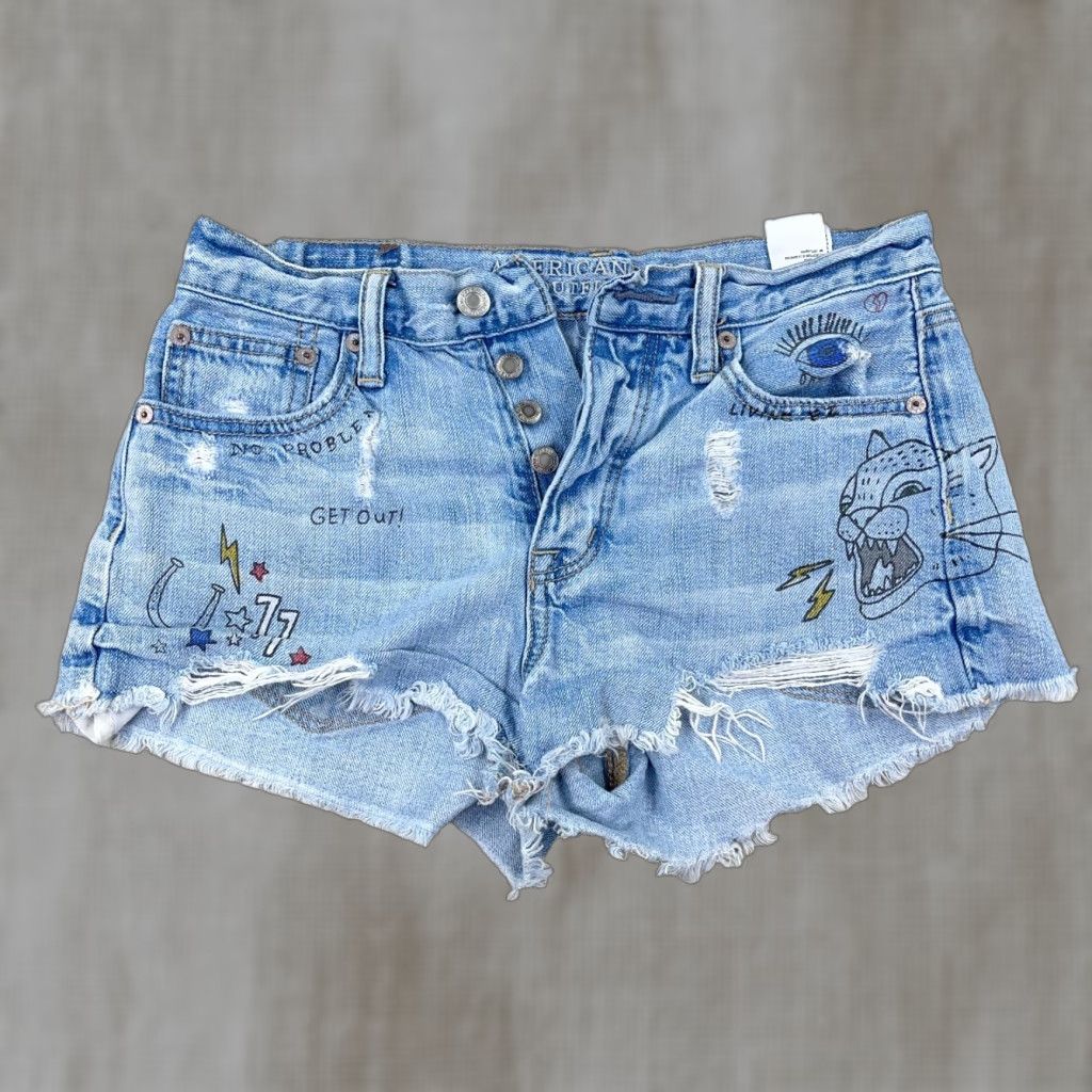 American Eagle Outfitters American Eagle Outfitters Shirts Women Vintage High Rise Button Fly School Drawing Art Modern Classic Size XS / US 0-2 / IT 36-38 - 1 Thumbnail