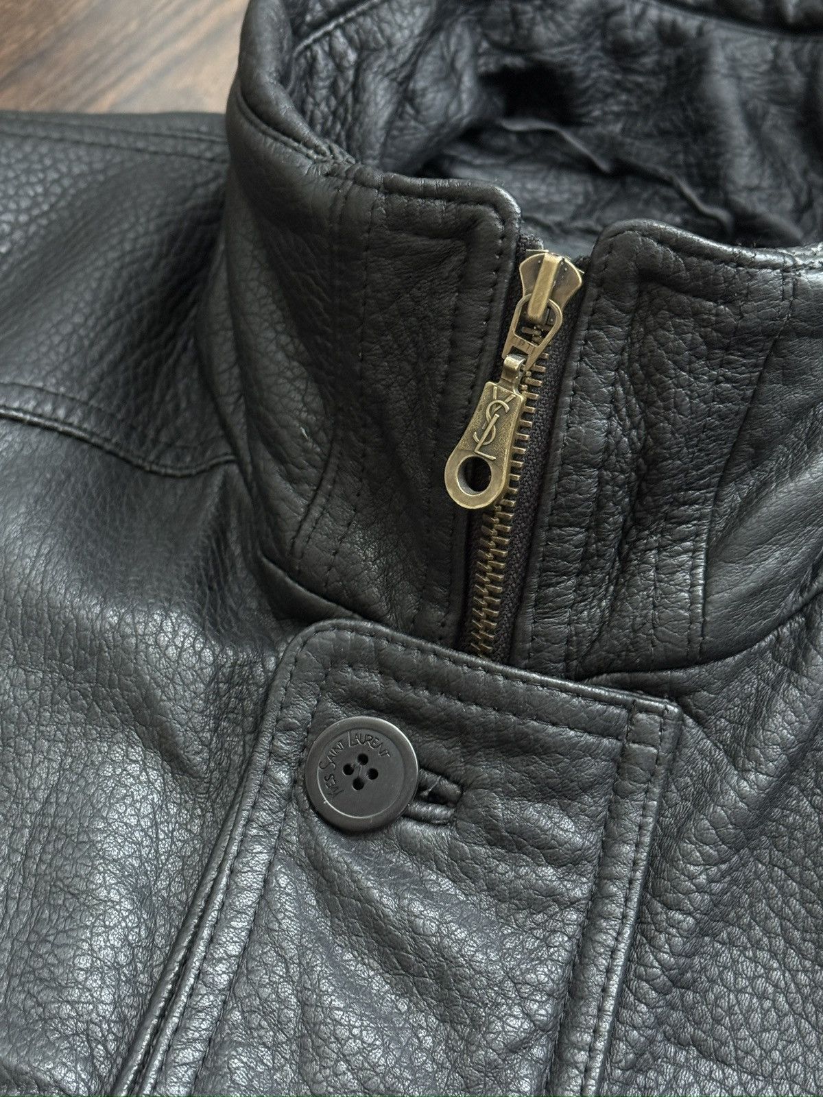 90's YSL Leather Jacket Saint Laurent Leather