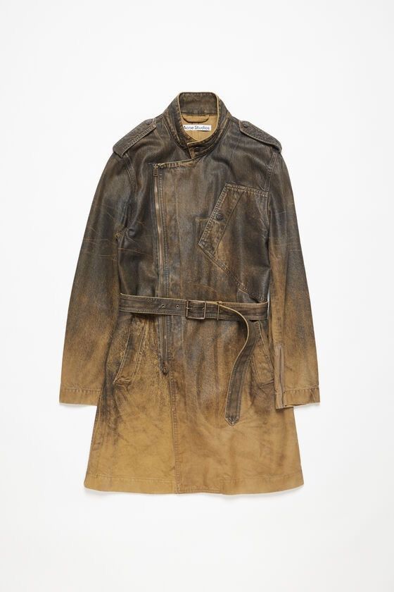 Acne Studios $1.6K VALUE Denim Waxed Coated Belted Coat Size US S / EU 44-46 / 1 - 1 Thumbnail