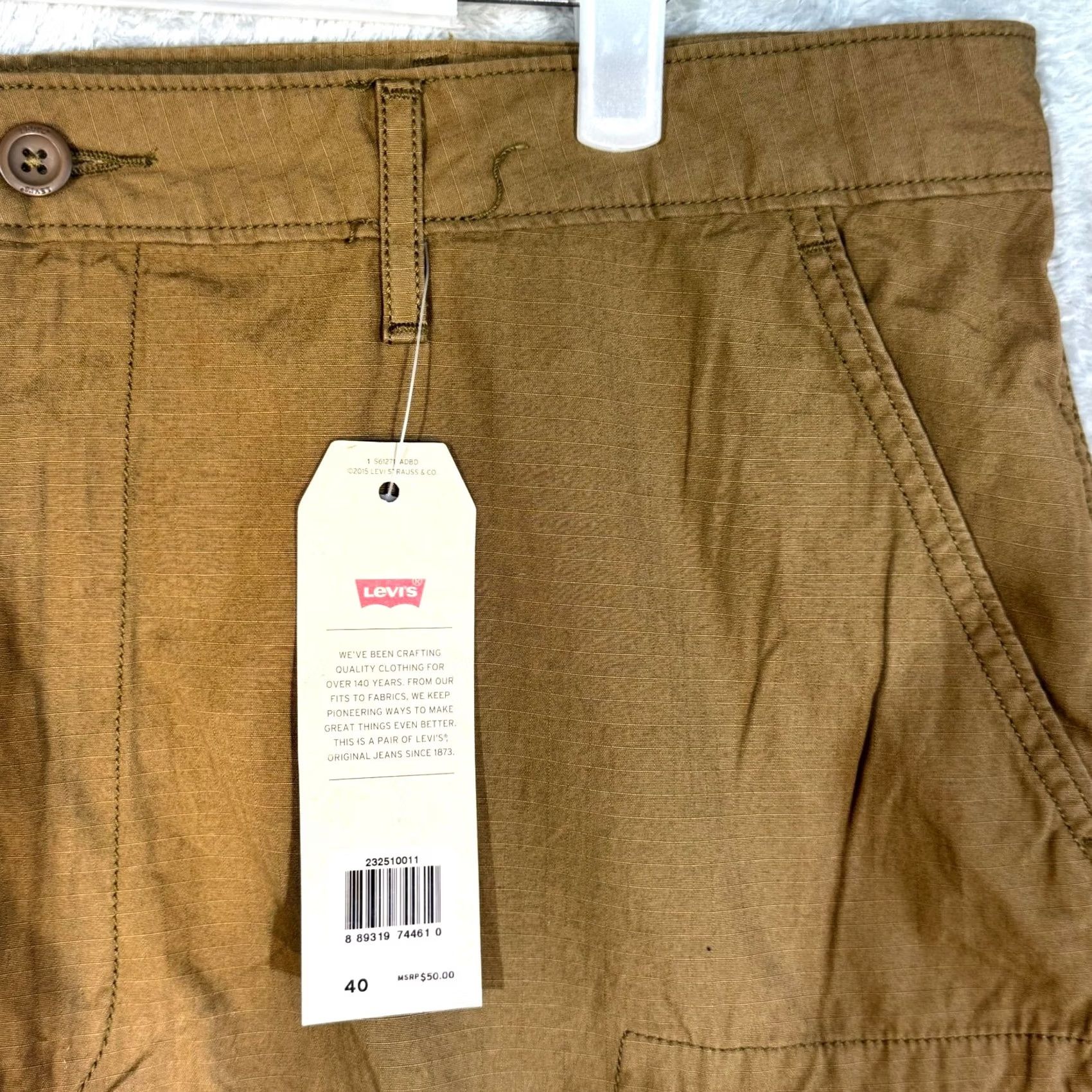 Levi's VINTAGE Levis Cargo Shorts Mens Loose Fit Tan Mid Rise Flat Front 40 Casual Shorts Size US 40 / EU 56 - 4 Thumbnail