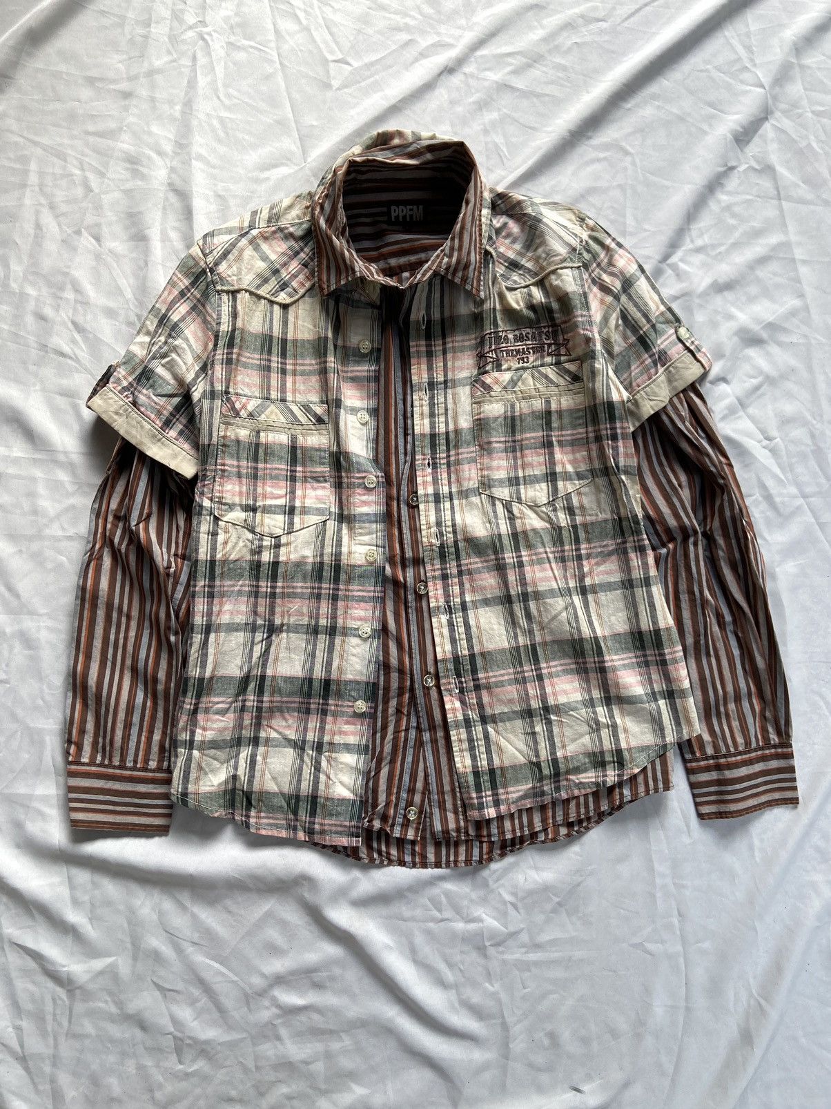 PPFM JIZOST BATSU 2 IN 1 PPFM CASUAL STRIPED BUTTON DOWN SHIRT Size US S / EU 44-46 / 1 - 1 Thumbnail