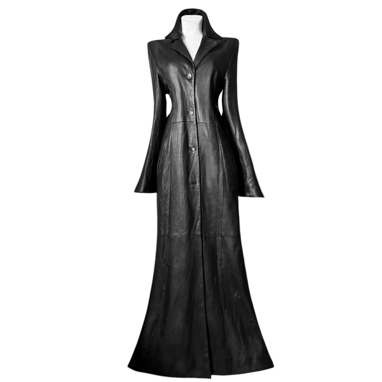 Vintage So sick super long matrix leather coat Size M / US 6-8 / IT 42-44 - 2 Thumbnail