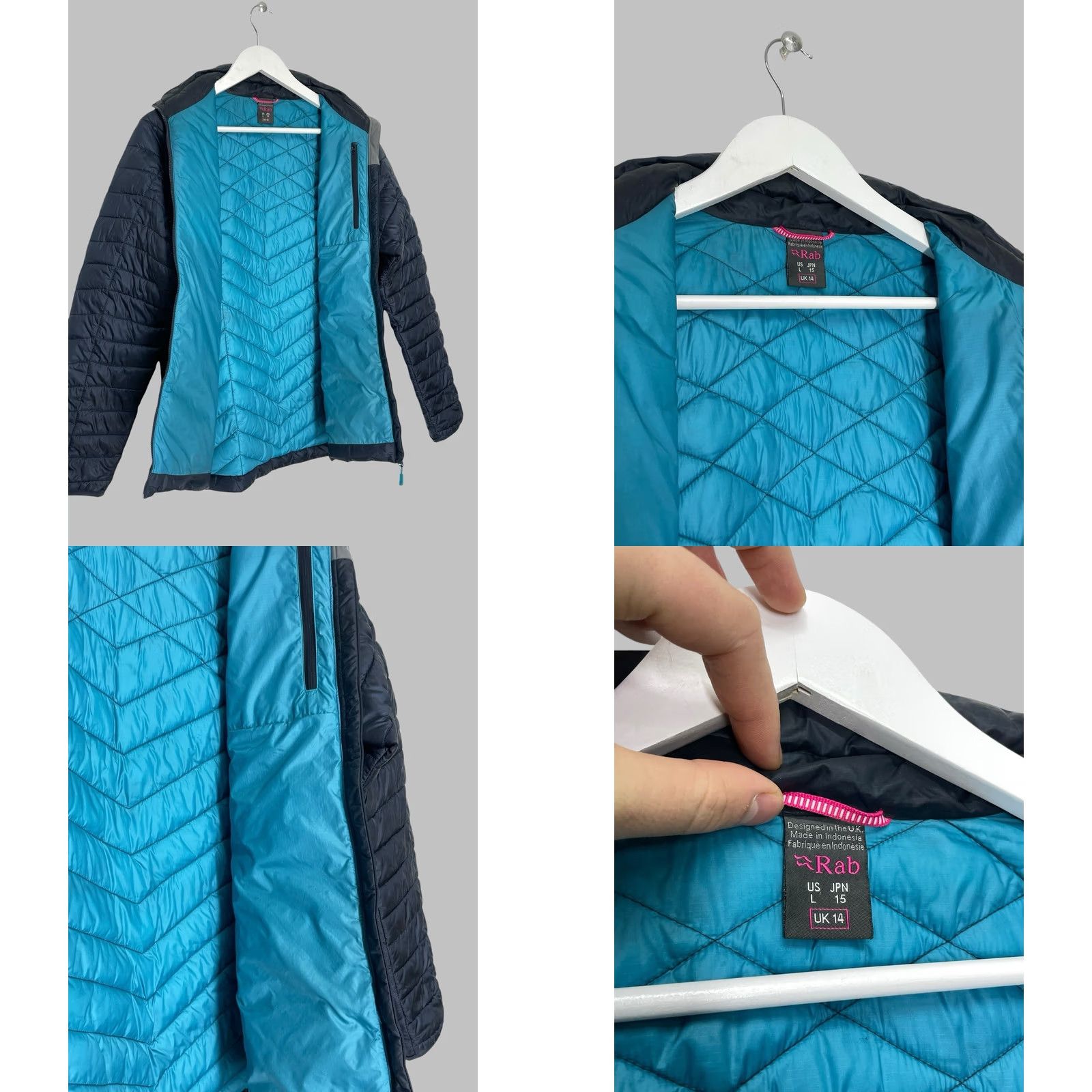 Rab RAB Jacket Womens Size L Drak Blue Quilted 1/2 Zip Full Zip Logo Outdoor Ski Classic Winter Fall Spring Masc Mens Womens Girls Boys Size L / US 10 / IT 46 - 8 Thumbnail
