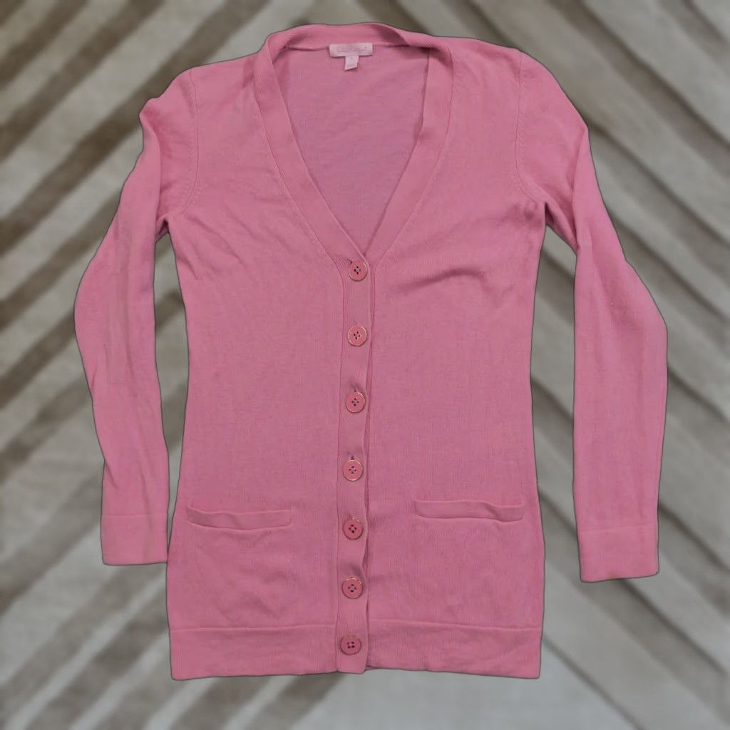 Lilly Pulitzer VINTAGE Lilly Pulitzer Sweater Womens Small Pink Cardigan Cashmere Size S / US 4 / IT 40 - 1 Thumbnail