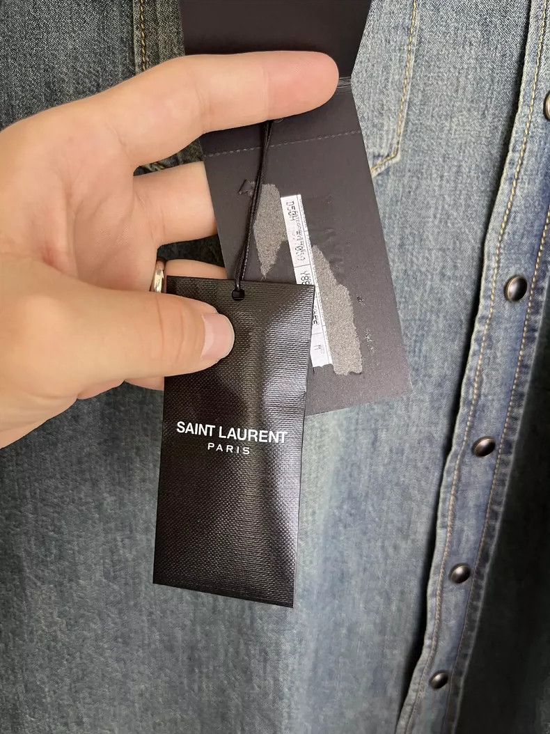 Saint Laurent Paris Saint Laurent ParisVintage Made Old Western Denim Shirt 25 Size US M / EU 48-50 / 2 - 5 Thumbnail