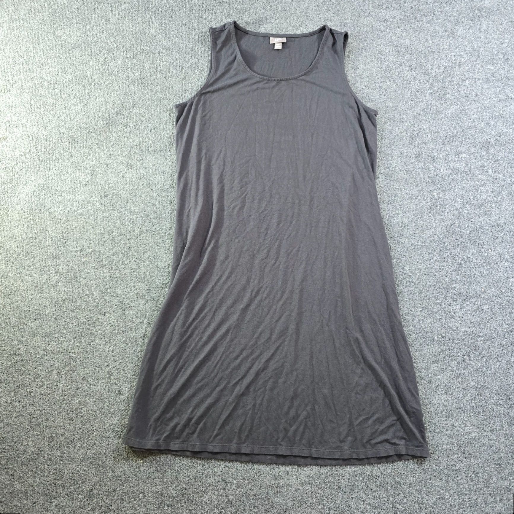 J. Jill J. Jill Dress Women M Gray Sheath Sleeveless Stretchy Basic Casual Midweight Knit Knee Length Size M / US 6-8 / IT 42-44 - 2 Thumbnail