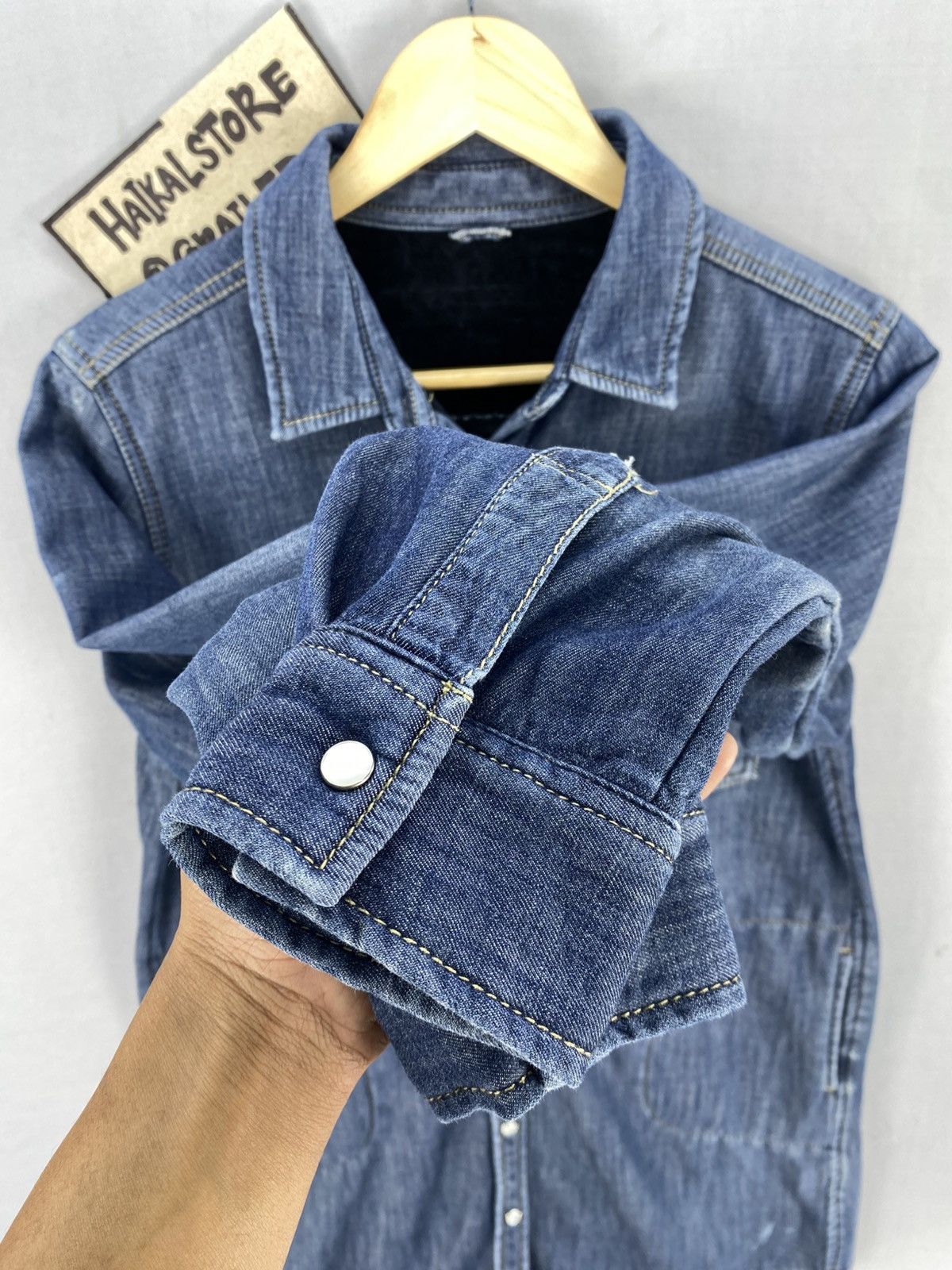 Japanese Brand Vintage Closshi Premium Blue Denim Jacket Size S / US 4 / IT 40 - 9 Thumbnail