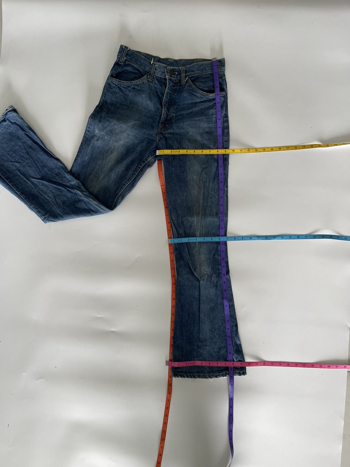 Levi's Vintage Clothing 70s LEVI’S 505 BLUE FLARE JEANS Size US 28 / EU 44 - 3 Thumbnail