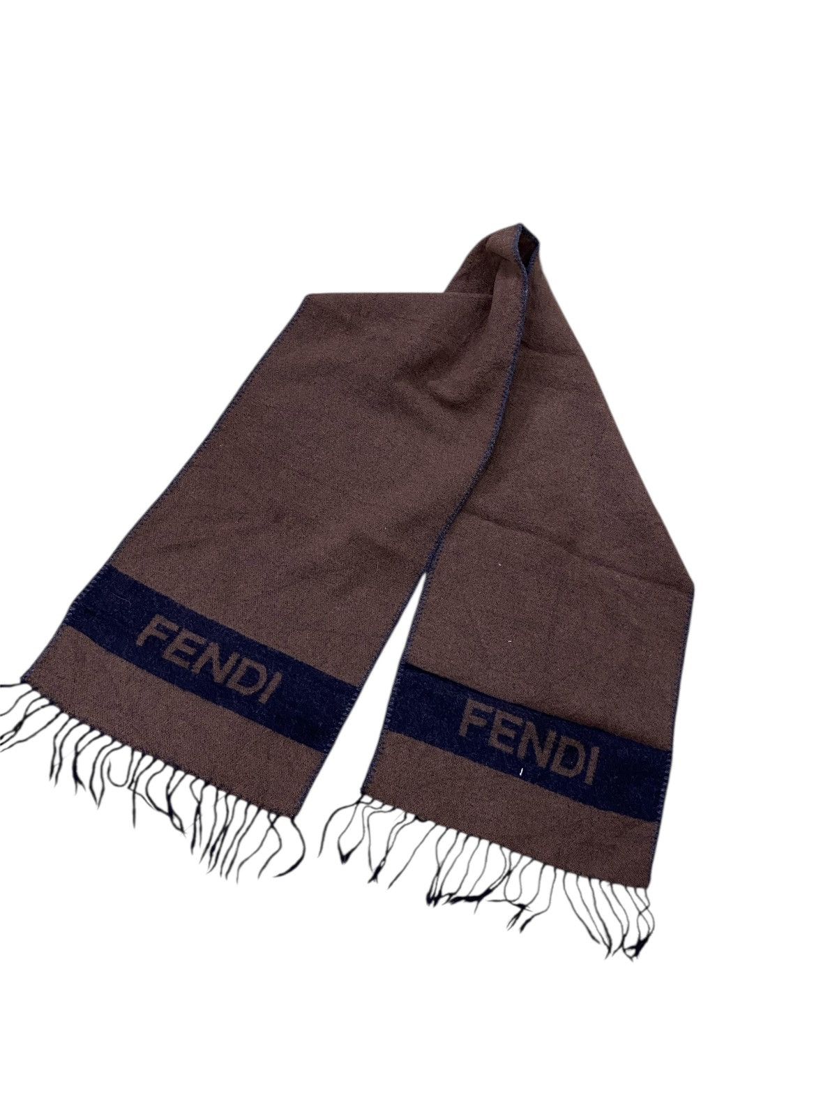 Fendi Vintage Fendi 100% Wool Scarf Classic Style Unisex Size ONE SIZE - 1 Thumbnail