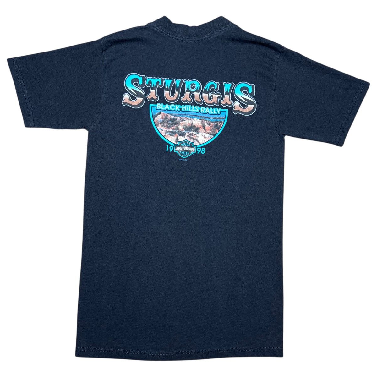 Harley Davidson Vtg 1998 Harley Davidson Sturgis Black Hills Rally Eagle Tee Size US S / EU 44-46 / 1 - 2 Thumbnail