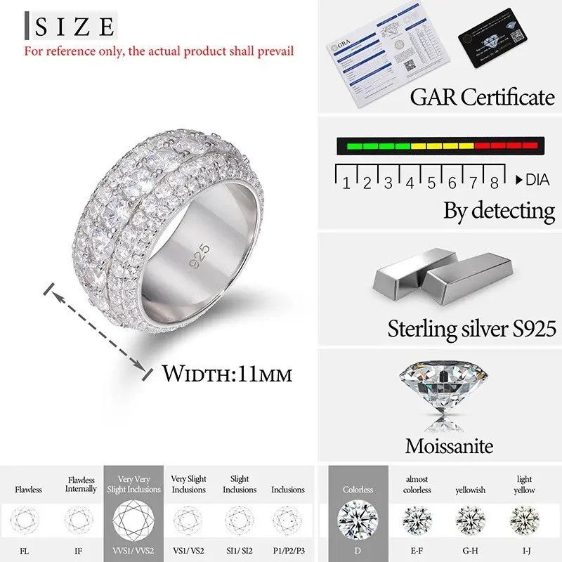 Jewelry Fine Jewelry With Certificate Moissanite Rings Size ONE SIZE - 5 Thumbnail